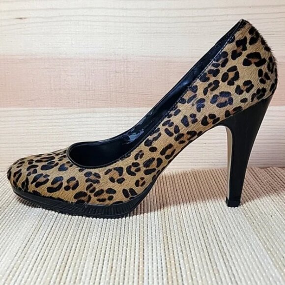 Franco Sarto Napoli Leopard Calf Hair Pump 6 - Picture 3 of 6